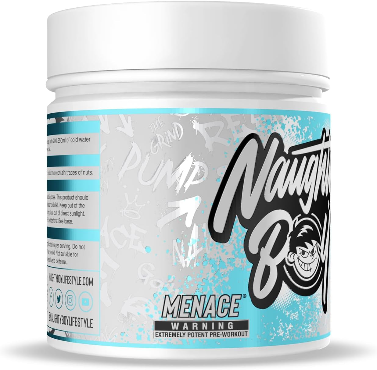 Menace Pre-Workout Powder Containing Citrulline, Beta Alanine & High Caffeine, Energy & Focus for Men & Women - 420G/30 Servings (White Ice)