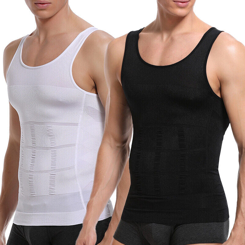 MENS SLIMMING TANK TOP BODY SHAPER COMPRESSION T-SHIRTS MEN SLIM UNDERSHIRTS UK