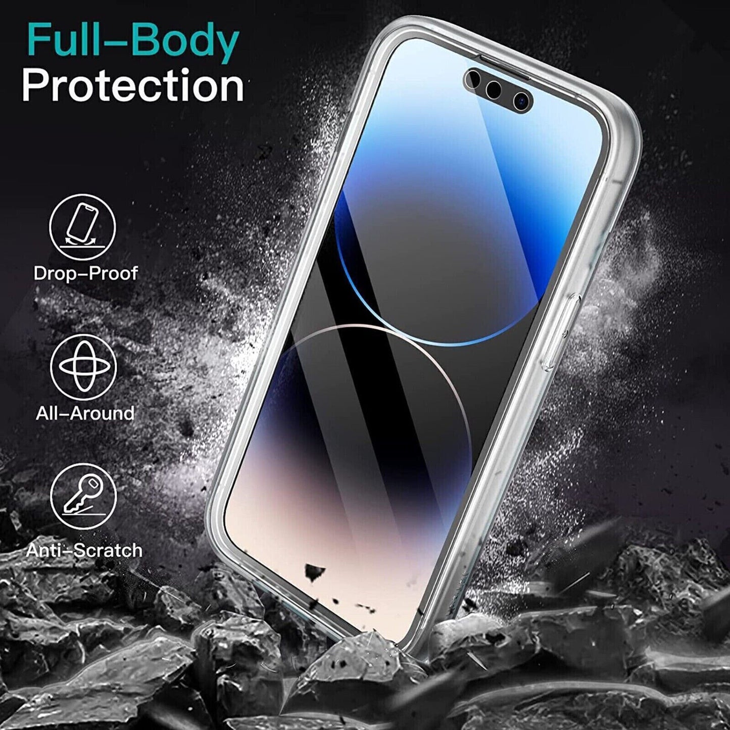 Clear 360 Full Body Case for Iphone 16 15 14 13 12 11 Pro Max XR XS Max 7 8 SE