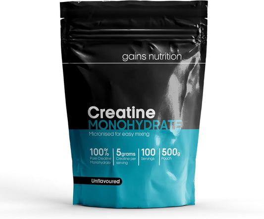 GN Creatine Powder | 500G High Strength Creatine Monohydrate Powder - 5G per Serving | Unflavoured Filler Free Creatine-Monohydrate | Non-Gmo & Gluten Free