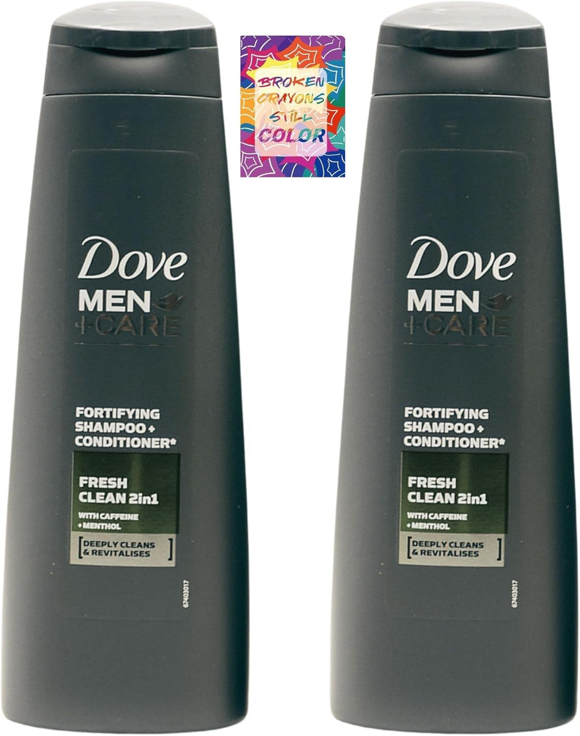 Dove Bundle with Dove Men+ Care Shampoo & Conditioner Cleansing with Methol and Caffeine 2 in 1 (2X 250Ml) with  Card