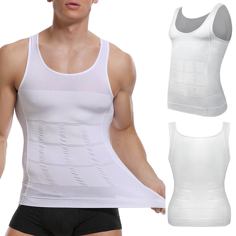 MENS SLIMMING TANK TOP BODY SHAPER COMPRESSION T-SHIRTS MEN SLIM UNDERSHIRTS UK