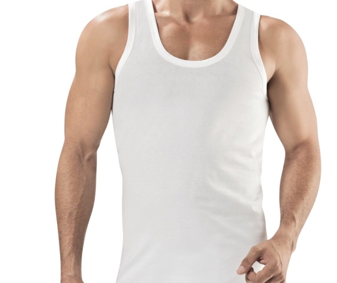 MENS VESTS 100% Cotton TANK TOP SUMMER TRAINING GYM TOPS PACK PLAIN S-2XL