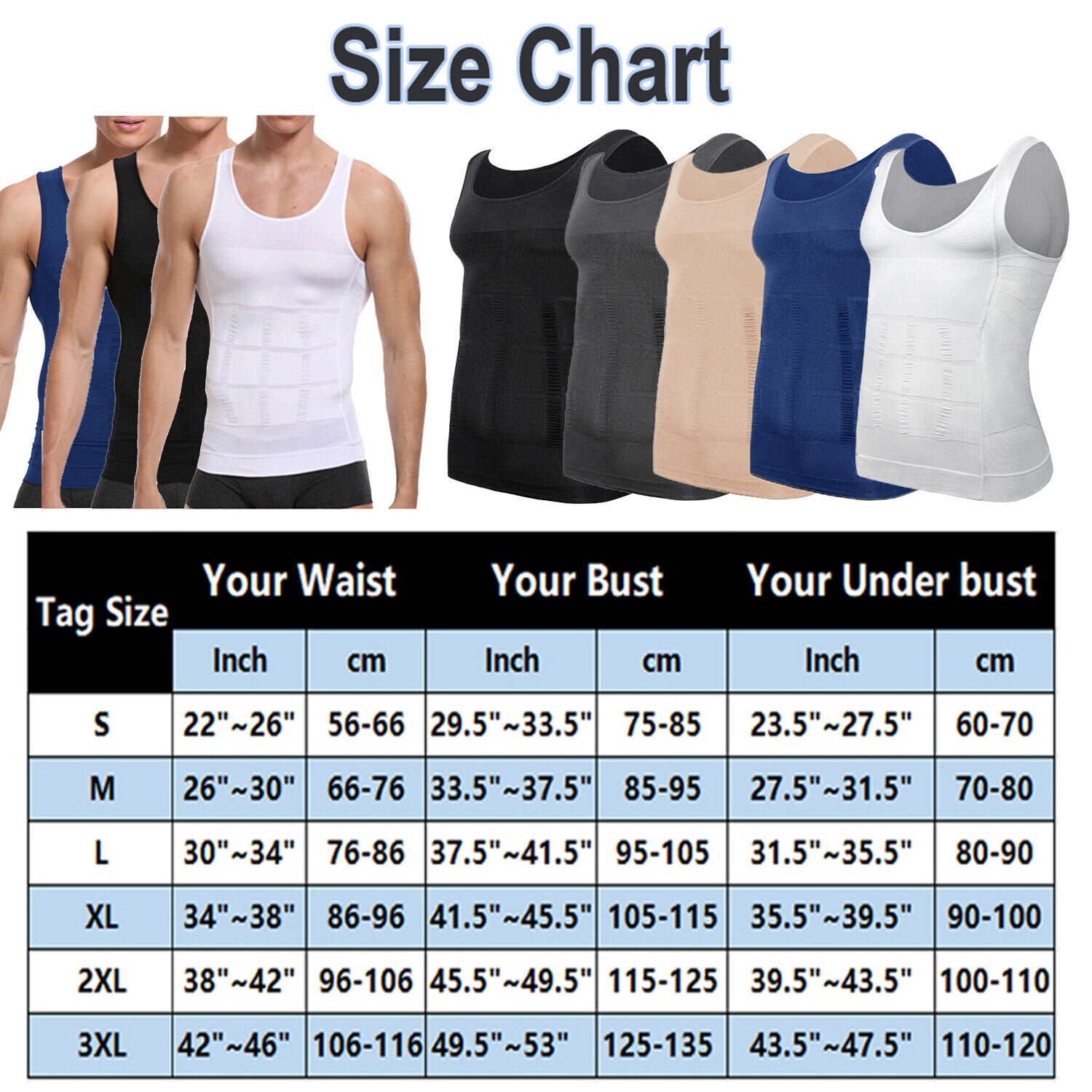 MENS SLIMMING TANK TOP BODY SHAPER COMPRESSION T-SHIRTS MEN SLIM UNDERSHIRTS UK