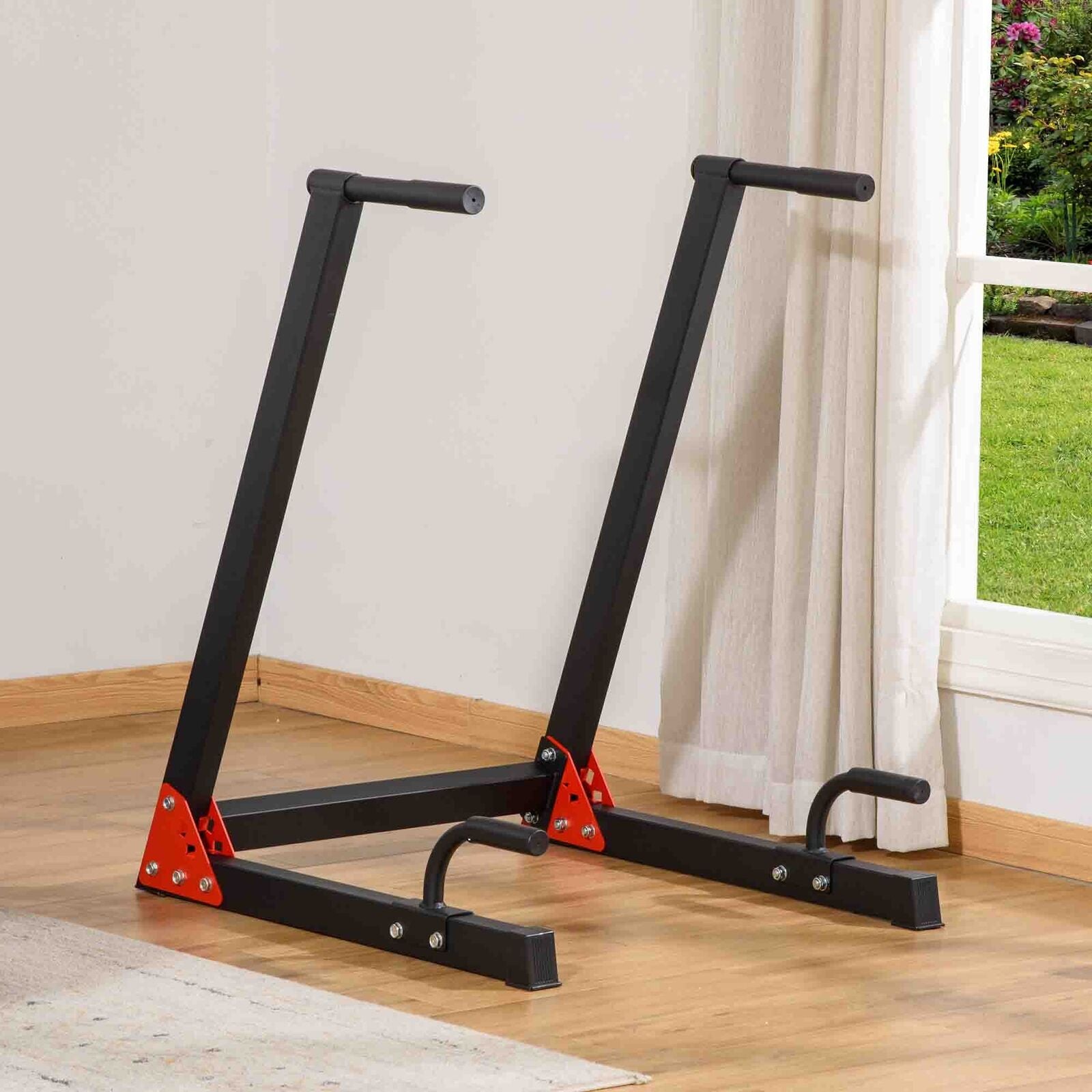 Upper Body Dip Stand Station Workout Equipment for Pull Ups, Push Ups, Dips