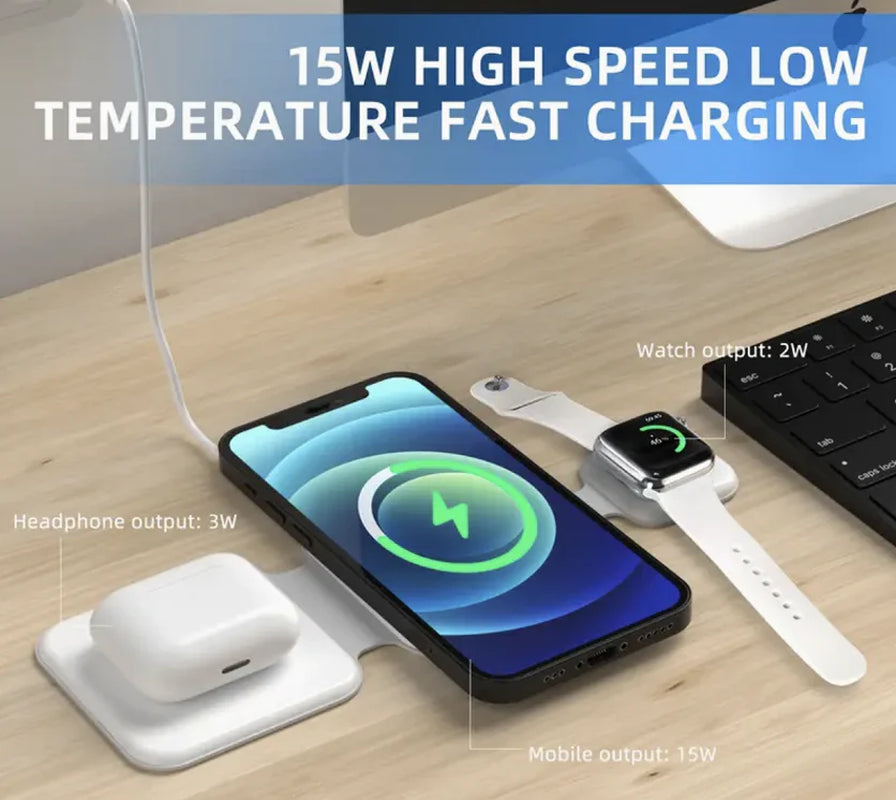 3-in-1 Magnetic Foldable Wireless Charging Station