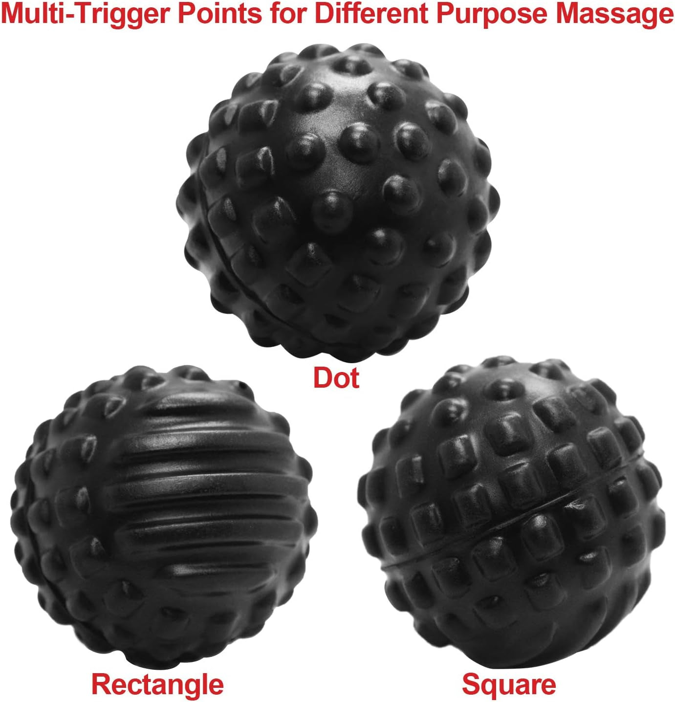 Trigger Point Massage Ball for Deep Tissue Massage, Fitness Muscle Massage Ball for Myofascial Release & Sport Relax (7.5 Cm)