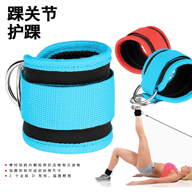 Gym Ankle Straps Double D-Ring Adjustable Neoprene Padded Cuffs Ankle Weight Leg Training Brace Support Sport Safety Abductors