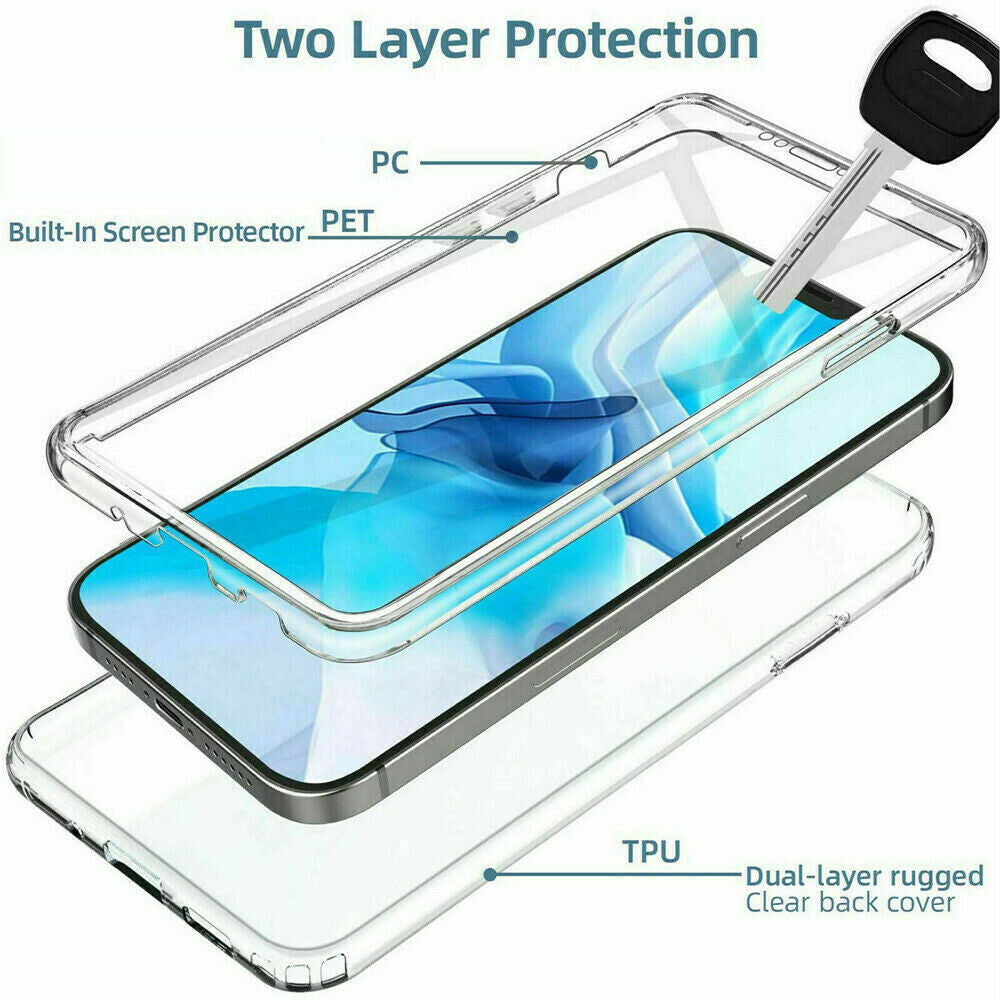 Clear 360 Full Body Case for Iphone 16 15 14 13 12 11 Pro Max XR XS Max 7 8 SE