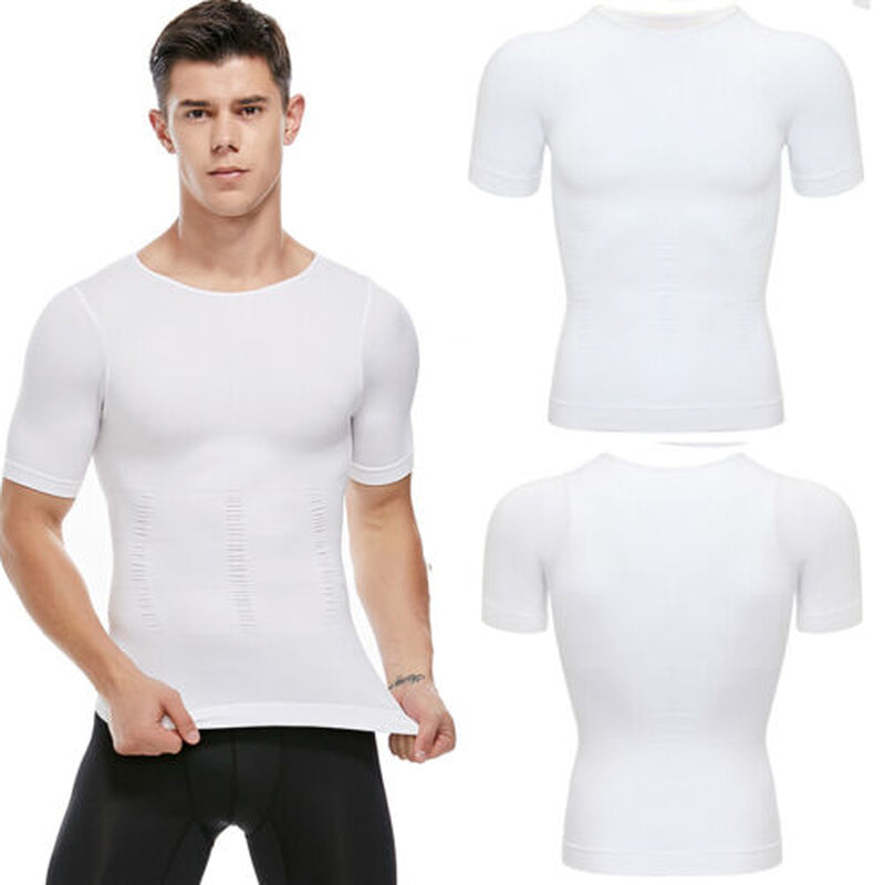 MENS SLIMMING TANK TOP BODY SHAPER COMPRESSION T-SHIRTS MEN SLIM UNDERSHIRTS UK