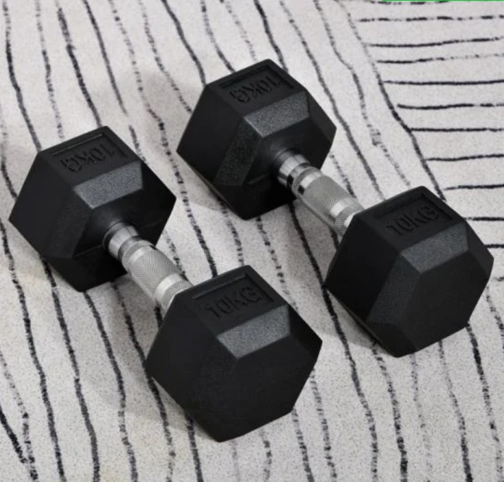 Rubber Dumbbell Hex Weights