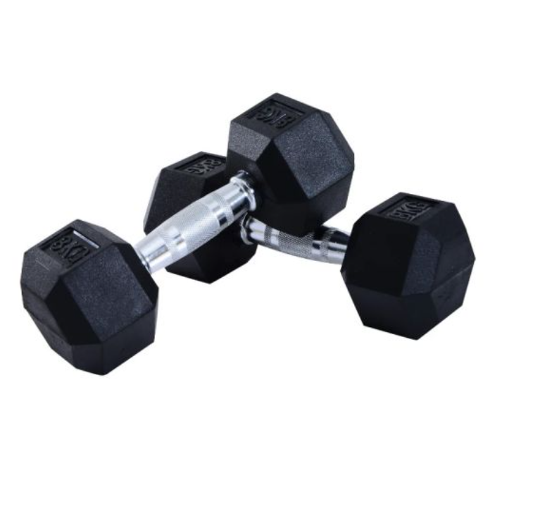 Rubber Dumbbell Hex Weights