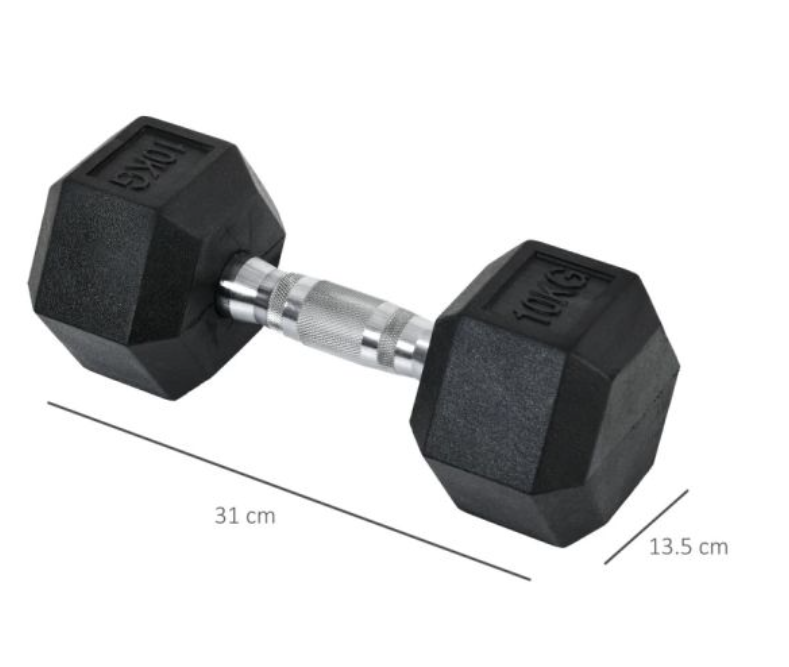 Rubber Dumbbell Hex Weights