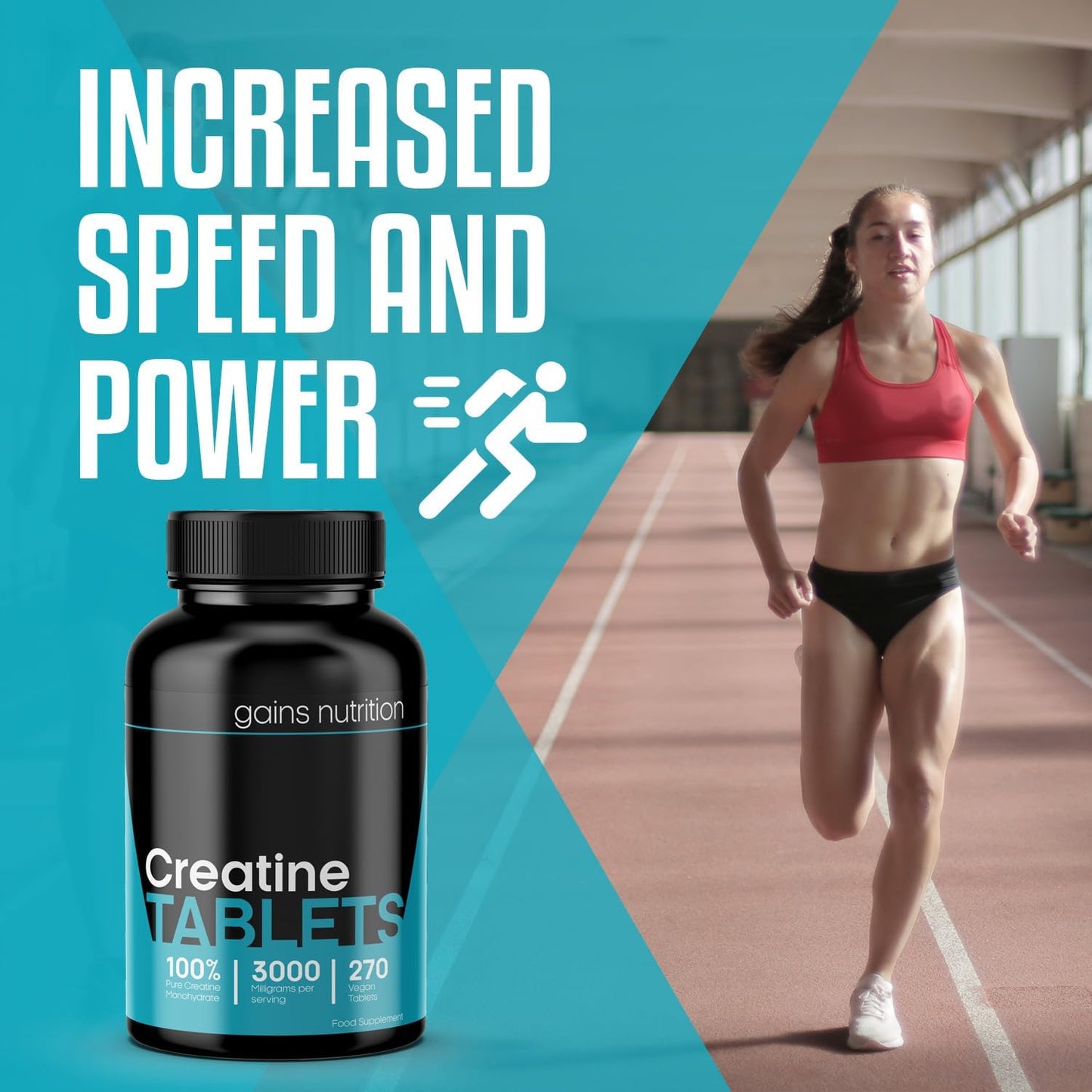 GN Creatine Tablets | 240 Creatine Monohydrate Tablets for Men & Women | High Strength 3000Mg Creatine-Monohydrate per Serving | Non-Gmo & Gluten Free