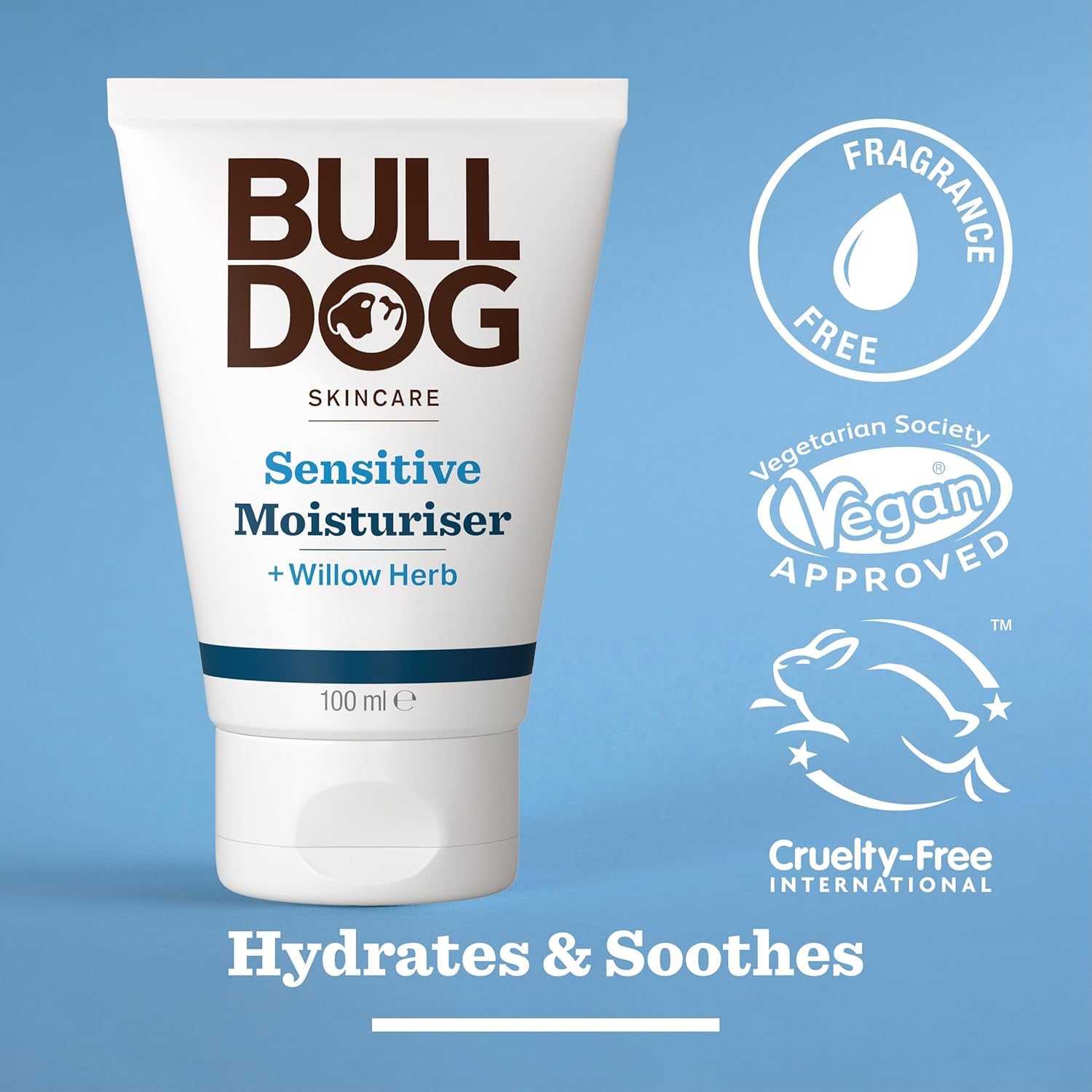 BullDog Men's Skincare Sensitive Moisturiser 100ML