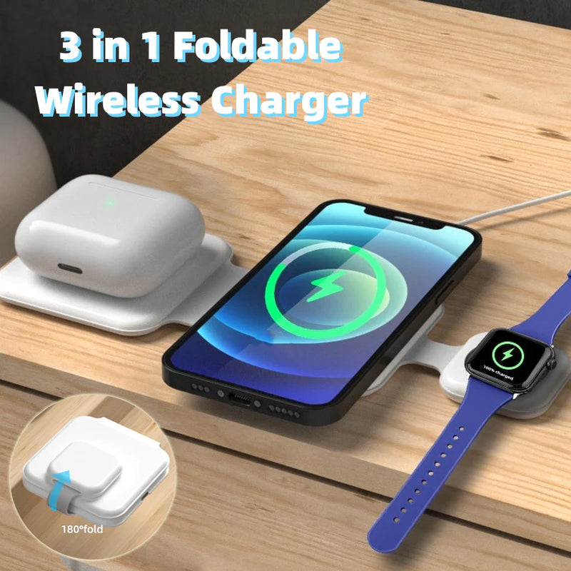 3-in-1 Magnetic Foldable Wireless Charging Station