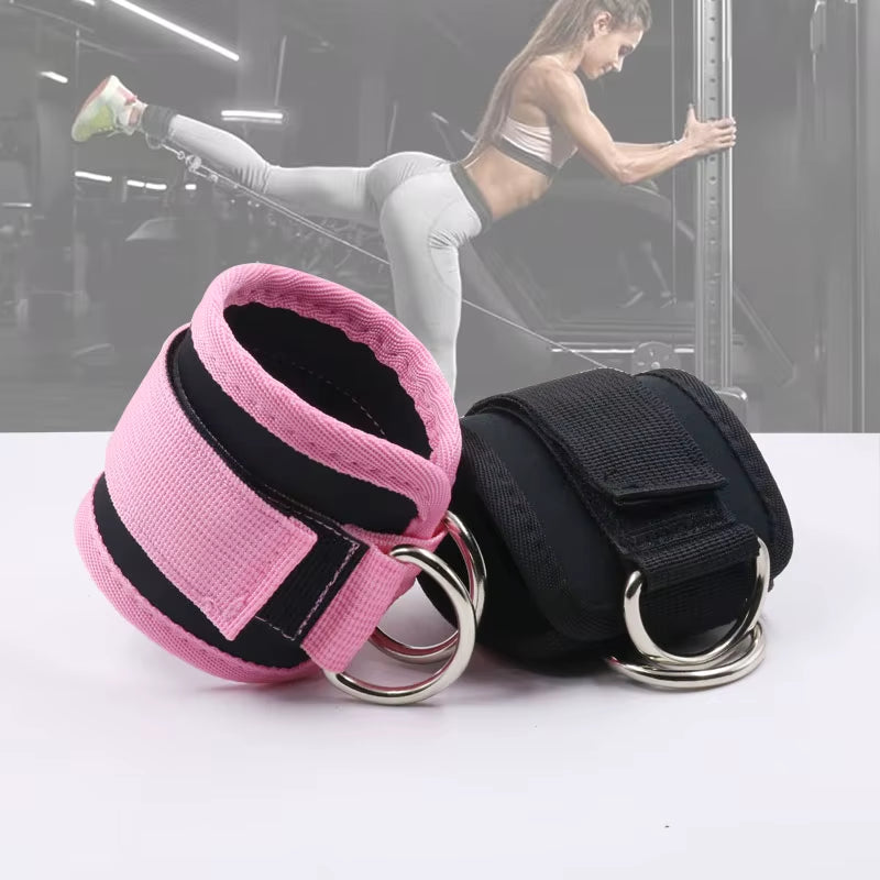 Gym Ankle Straps Double D-Ring Adjustable Neoprene Padded Cuffs Ankle Weight Leg Training Brace Support Sport Safety Abductors