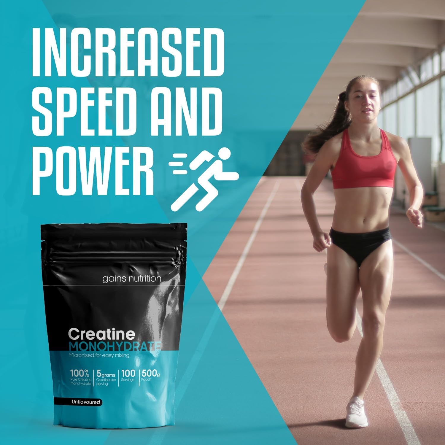 GN Creatine Powder | 500G High Strength Creatine Monohydrate Powder - 5G per Serving | Unflavoured Filler Free Creatine-Monohydrate | Non-Gmo & Gluten Free