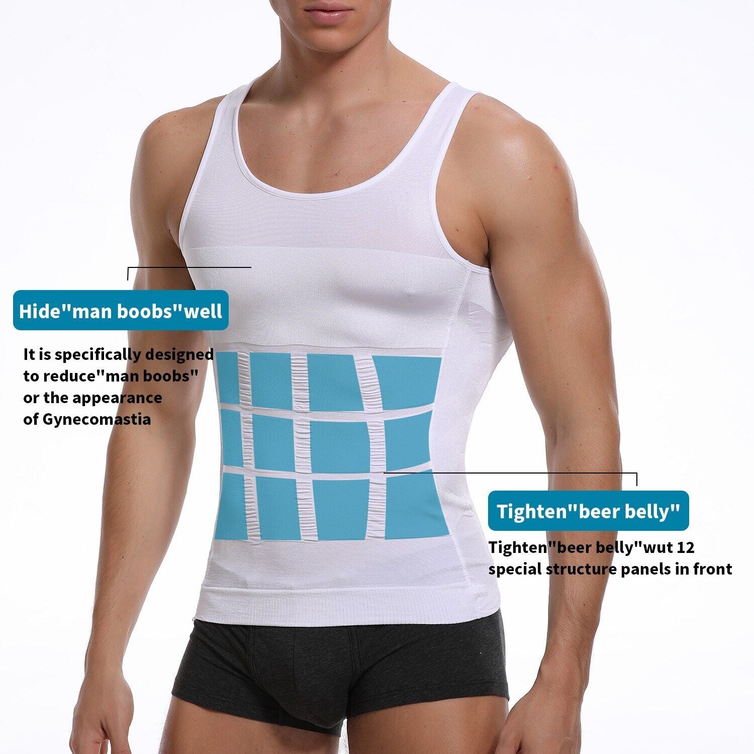 MENS SLIMMING TANK TOP BODY SHAPER COMPRESSION T-SHIRTS MEN SLIM UNDERSHIRTS UK